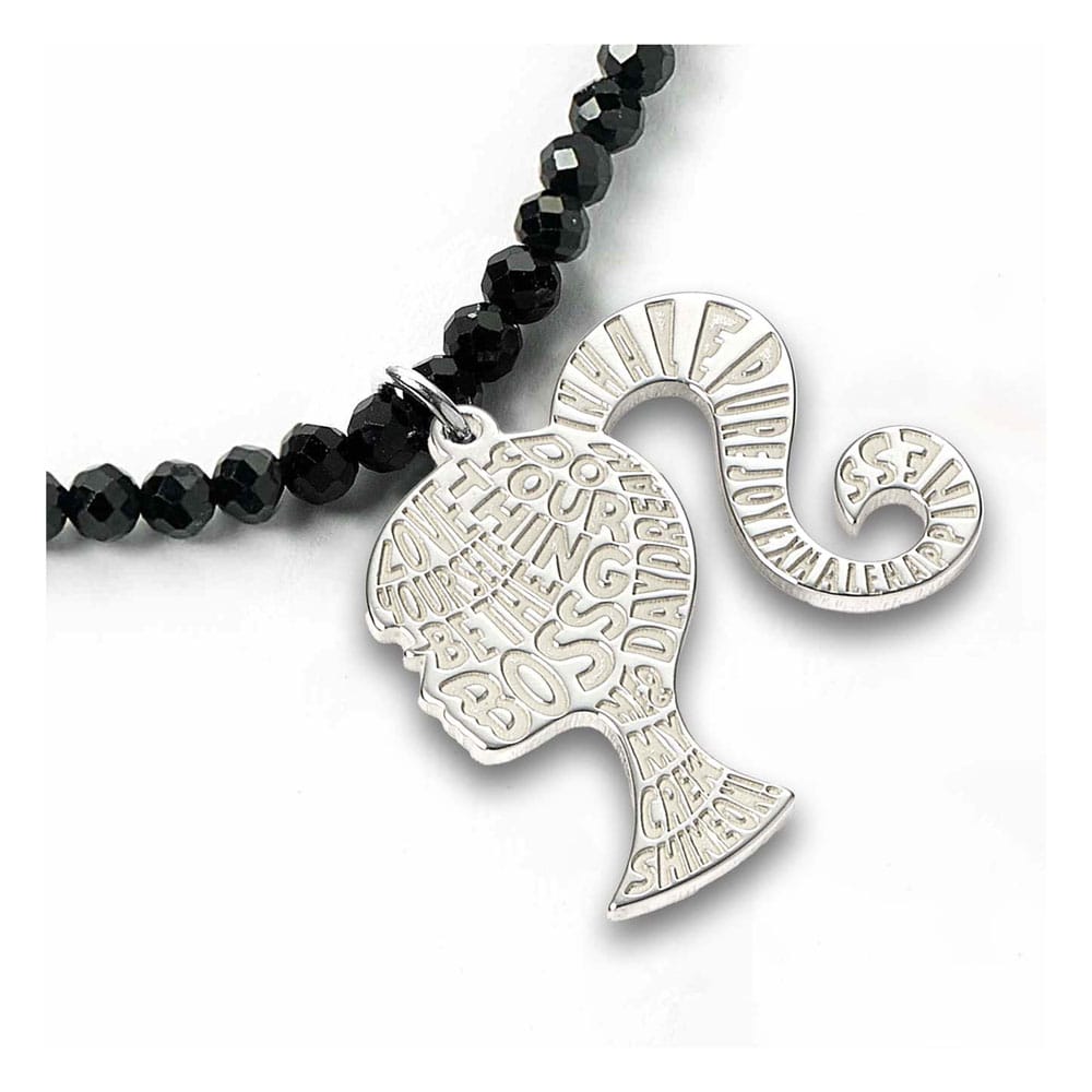 Barbie Pendant & Necklace Silhouette on Black Onyx Bead (Sterling Silver) - Barbie x Carat Shop