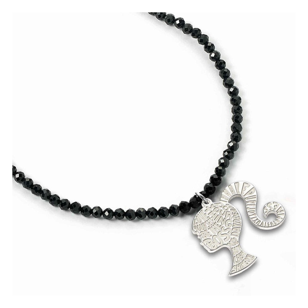 Barbie Pendant & Necklace Silhouette on Black Onyx Bead (Sterling Silver) - Barbie x Carat Shop