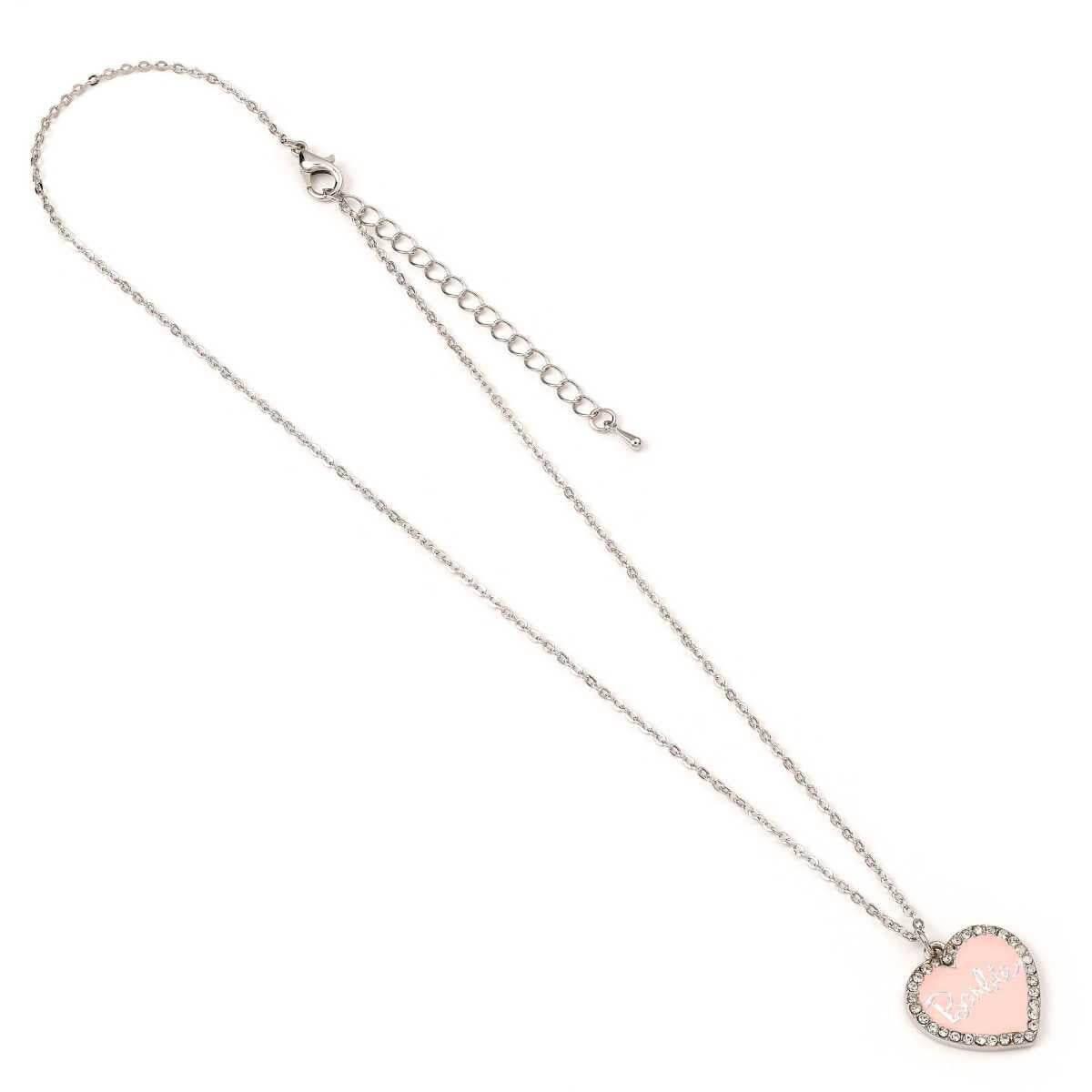 Barbie™️ Pink Enamel Heart Pendant Necklace with Crystals - Barbie x Carat Shop - Simon's Collectibles