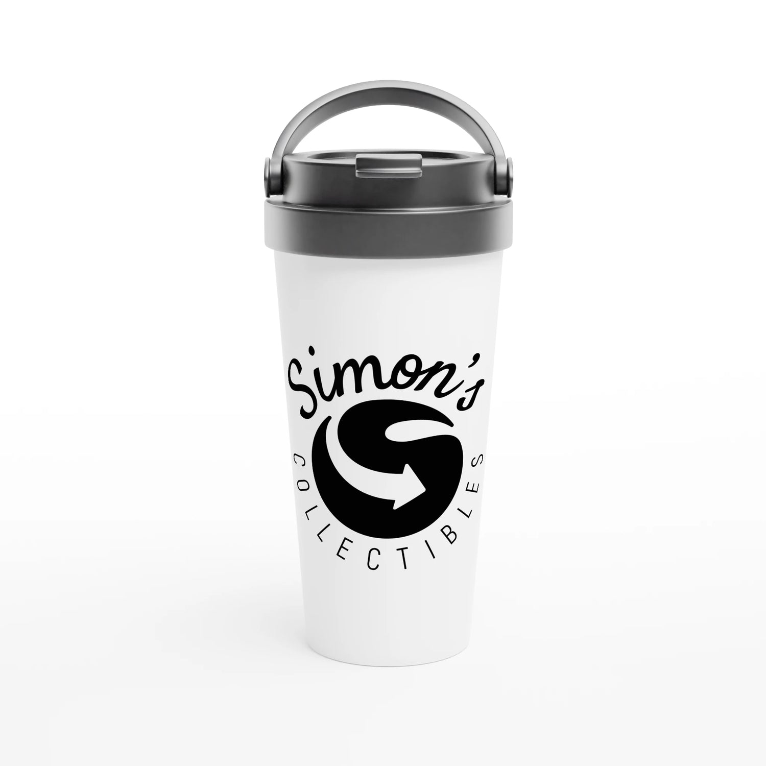 'Simon's Collectibles' White 15oz Stainless Steel Travel Mug | Simon's Collectibles