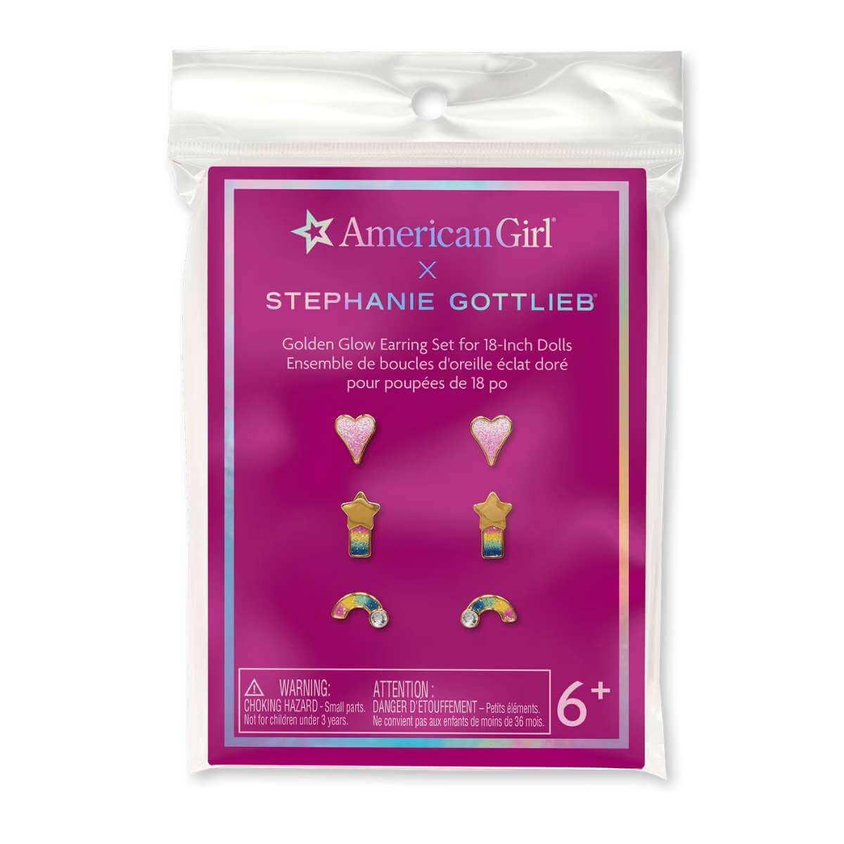 American Girl® x Stephanie Gottlieb Golden Glow Earring Set for 18-inch Dolls by American Girl in the at Play Dolls section at Simon's Collectibles based in the UK.