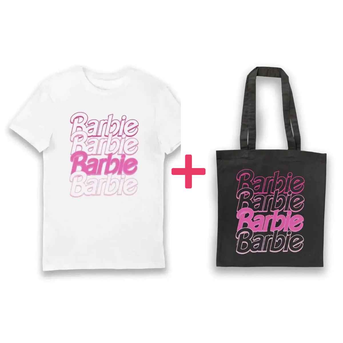 Barbie Logo Mania Bundle - Statement T-Shirt & Tote Bag Set