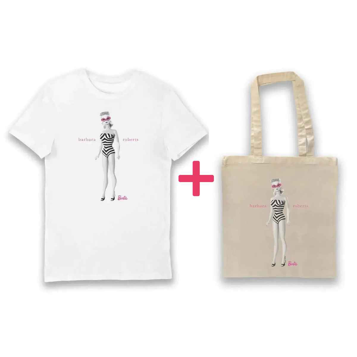 Barbie Zebra Swimsuit Icon Bundle - T-Shirt & Tote Bag Set