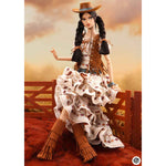 Doll in a cowboy outfit with a scenic background. JHDFASHIONDOLL Yellowstone: Farm Girl Candice - VIP Club Exclusive (M2514)
