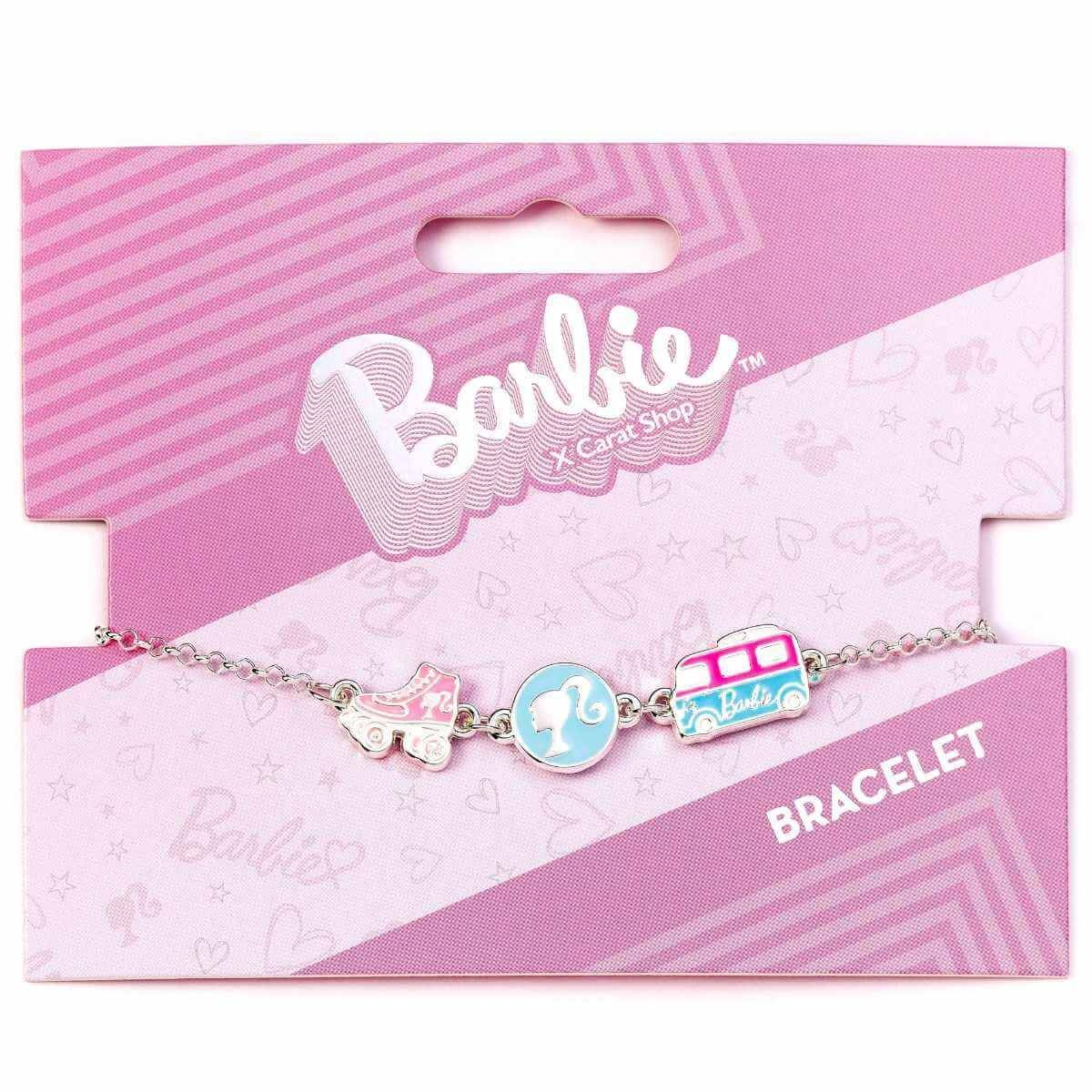 Barbie™️ Charm Bracelet with three classic Charms - Silhouette, Roller Skates and Campervan - Barbie x Carat Shop - Simon's Collectibles