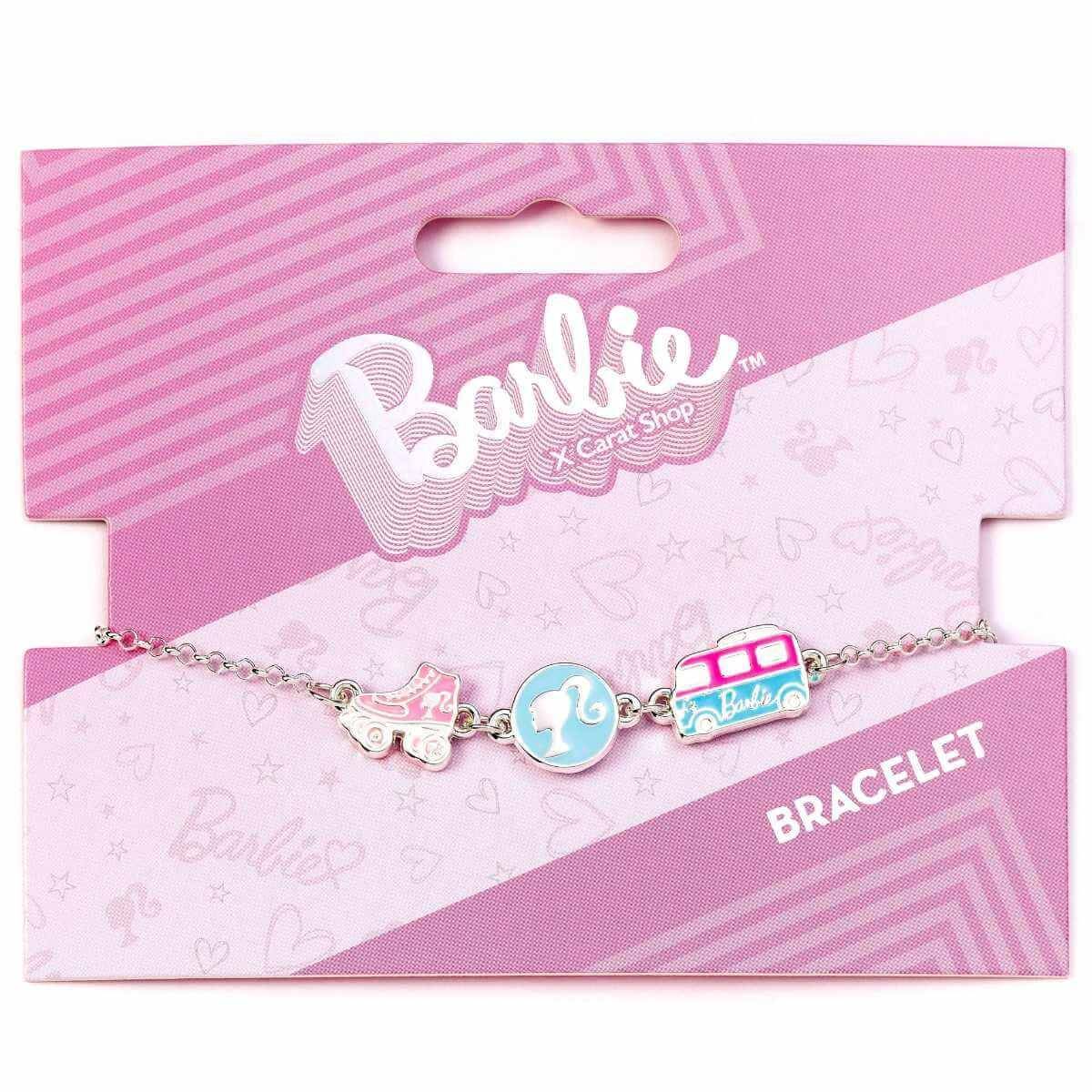 Barbie™️ Charm Bracelet with three classic Charms - Silhouette, Roller Skates and Campervan - Barbie x Carat Shop | Barbie x Carat Shop