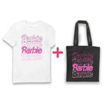 Barbie Logo Mania Bundle - Statement T-Shirt & Tote Bag Set - Simon's Collectibles