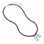 Barbie Pendant & Necklace Silhouette on Black Onyx Bead (Sterling Silver) - Barbie x Carat Shop - Simon's Collectibles