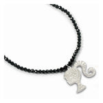Barbie Pendant & Necklace Silhouette on Black Onyx Bead (Sterling Silver) - Barbie x Carat Shop - Simon's Collectibles