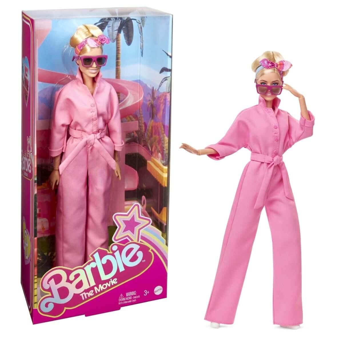 Barbie The Movie Doll, Margot Robbie As Barbie, Pink Power Jumpsuit by Barbie in the at Fashion Dolls section at Simon's Collectibles based in the UK.