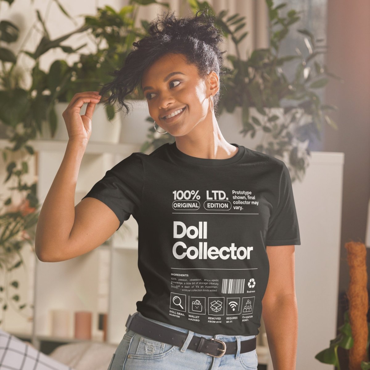 'Doll Collector' Product Label Design Short - Sleeve Unisex T-Shirt - Simon's Collectibles
