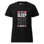 'Eat Sleep Collect Dolls Repeat' Collector's Comfort Tee - Premium Cotton Semi - Fitted Women's T-Shirt - Simon's Collectibles