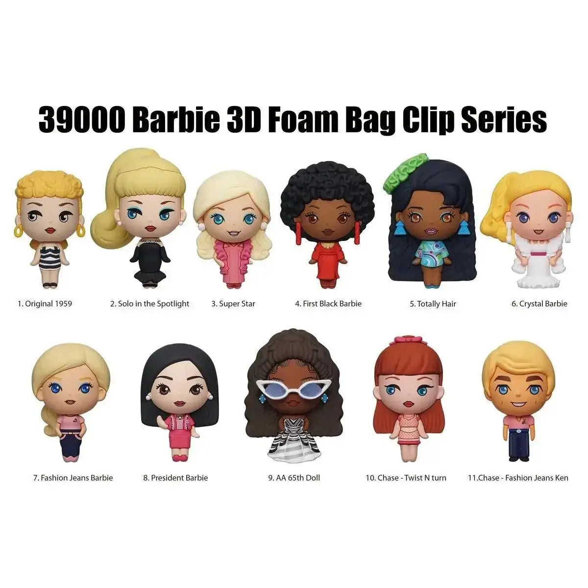 Monogram Barbie 3D Foam Bag Clip, Series 1 - Random Selection | Barbie