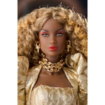 SACHIKA x Integrity Toys Golden Glam Queen Keeki Adaeze Dressed Doll Meteor Close Up of face - Simon's Collectibles