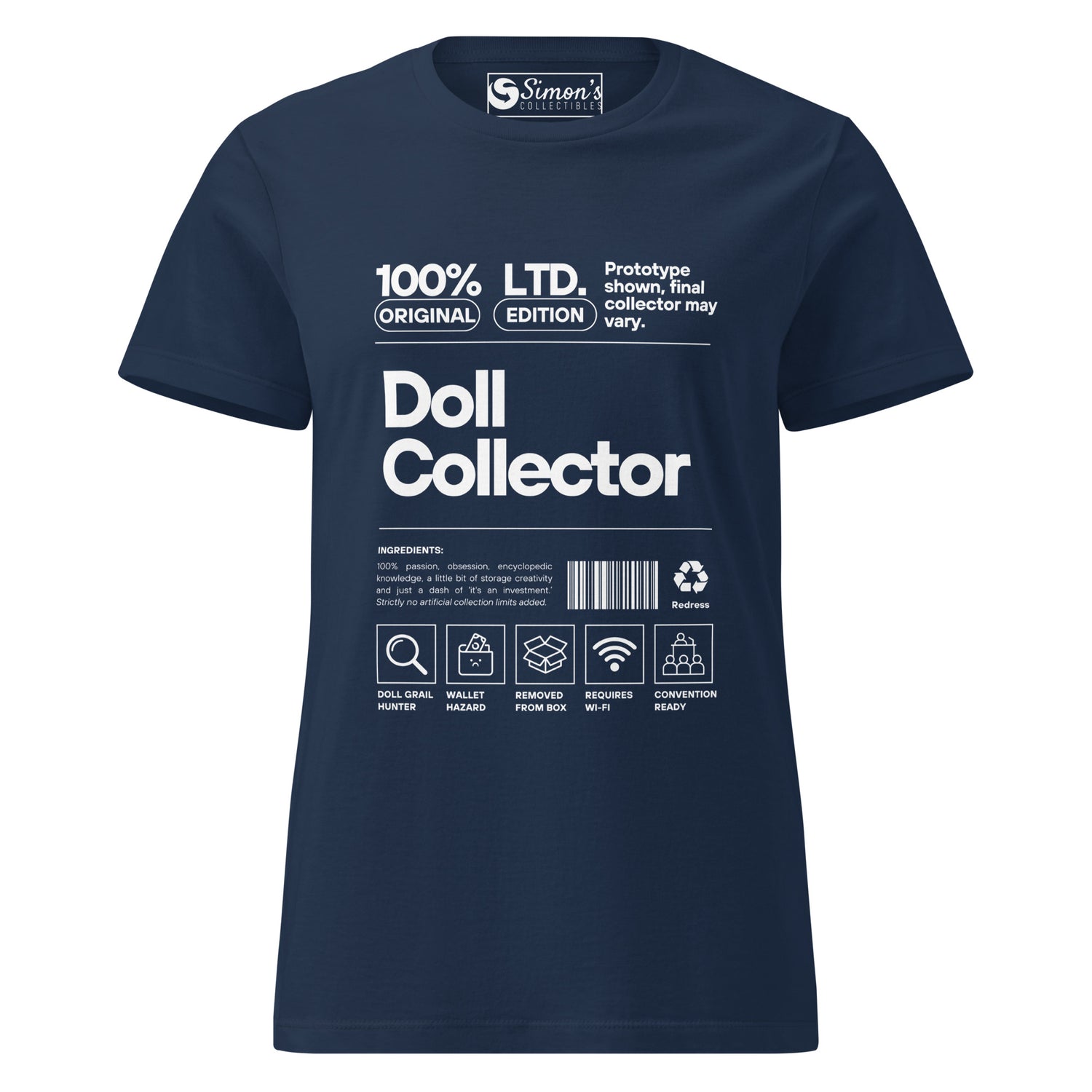 'Doll Collector' Product Label Design Short-Sleeve Women’s T-shirt