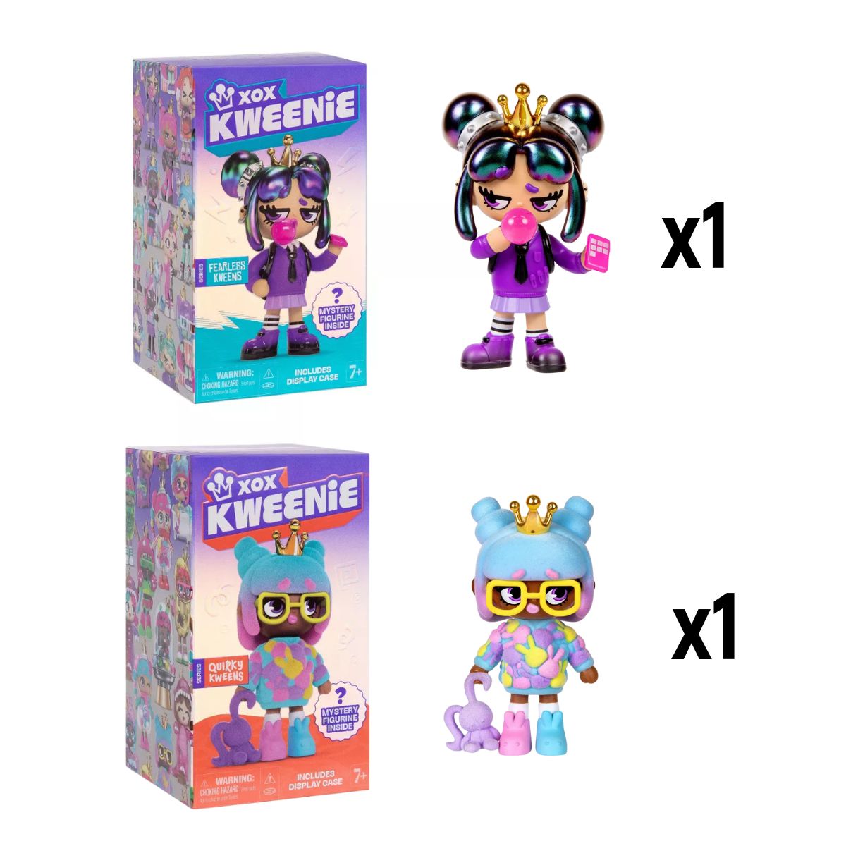 XOX Kweenies Fearless Kweens x1 + Quirky Kweens x1 Blind Box 2-Doll Bundle