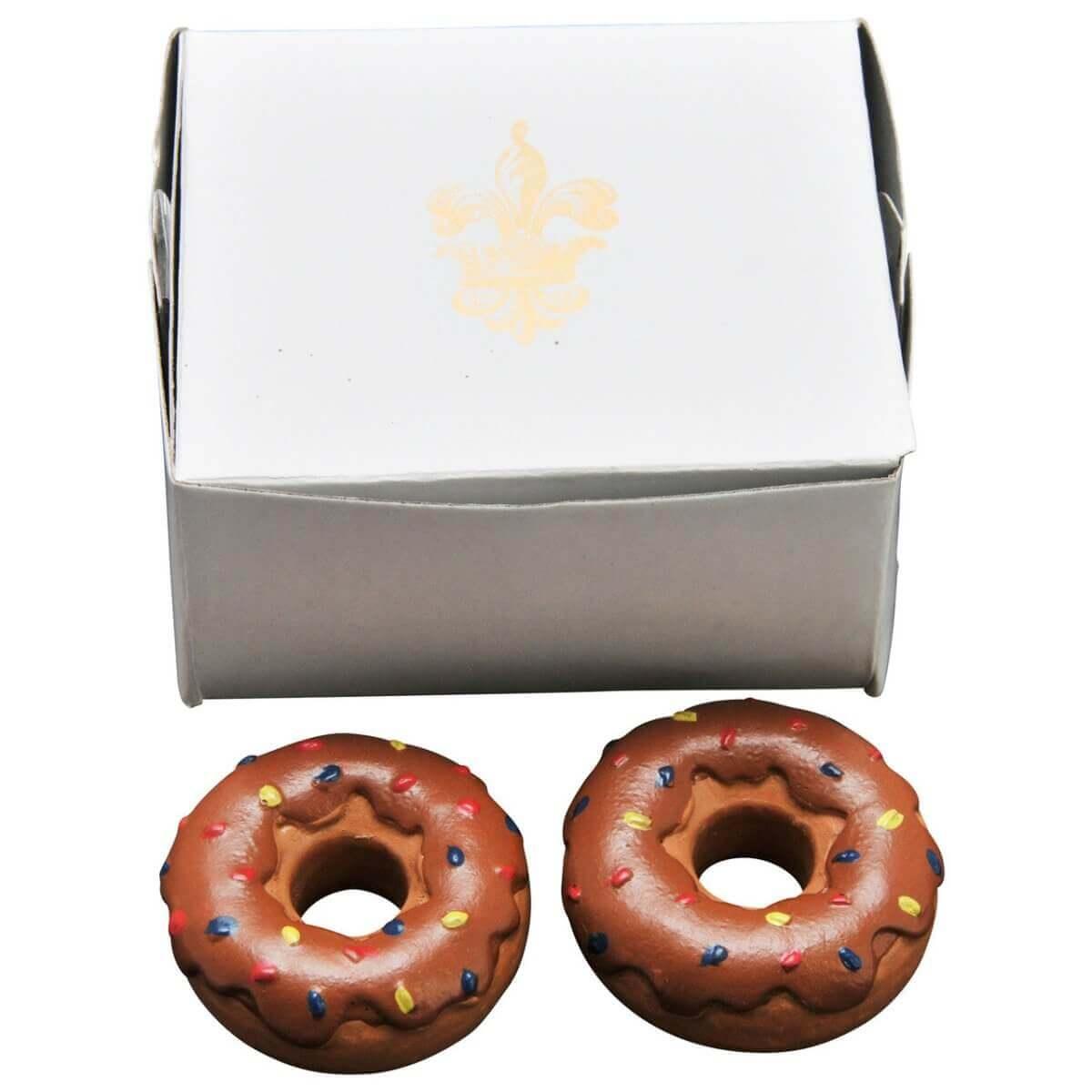 2 Chocolate Frosted Doughnuts with Bakery Box, Accessories for 18 Inch Dolls | The Queen's Treasures