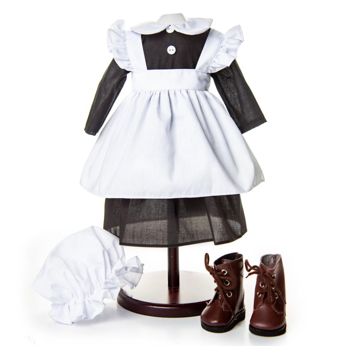 5 Piece Kitchen Maid Clothes Outfit with Boots for 18" Dolls Bundle - Simon's Collectibles