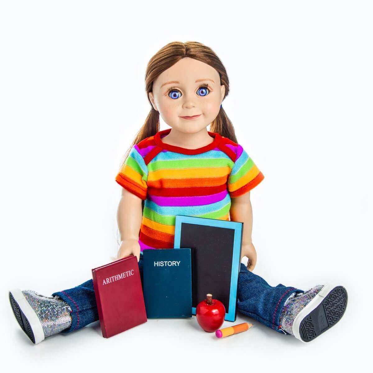 6 Piece School Accessory Set for 18 Inch Dolls by The Queen's Treasures in the at Play Dolls section at Simon's Collectibles based in the UK.