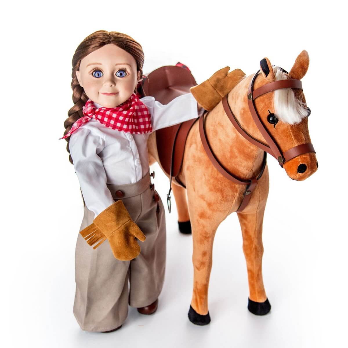 7 Piece Frontier Girl Outfit with Boots, Clothes & Accessories for 18 Inch Dolls - Simon's Collectibles