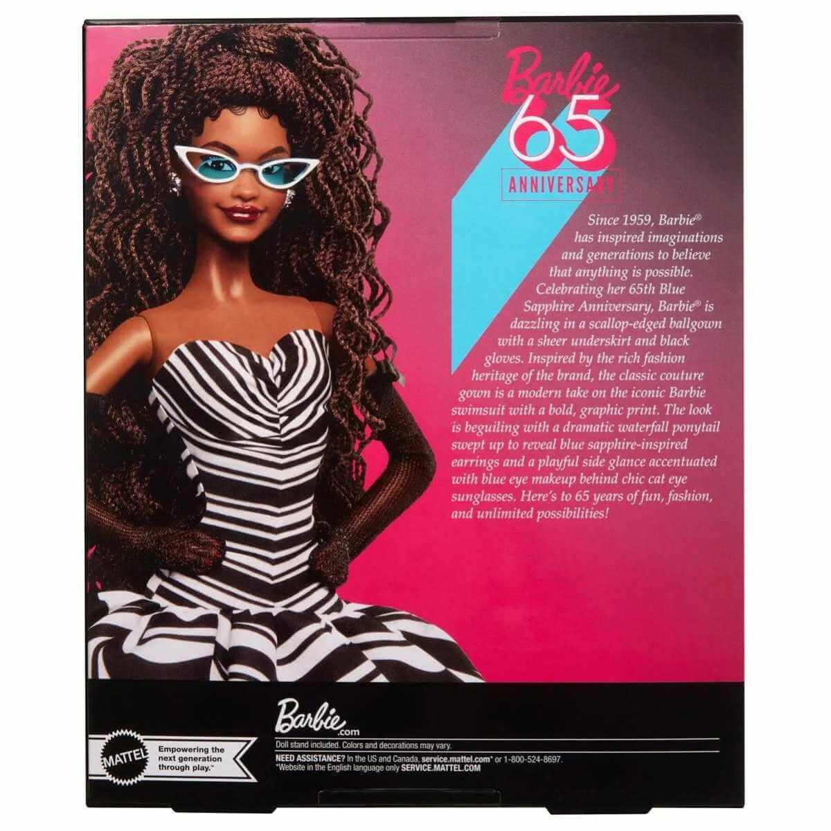 Barbie 65th Blue Sapphire Anniversary Doll with Brunette Hair by Barbie in the at Fashion Dolls section at Simon's Collectibles based in the UK.