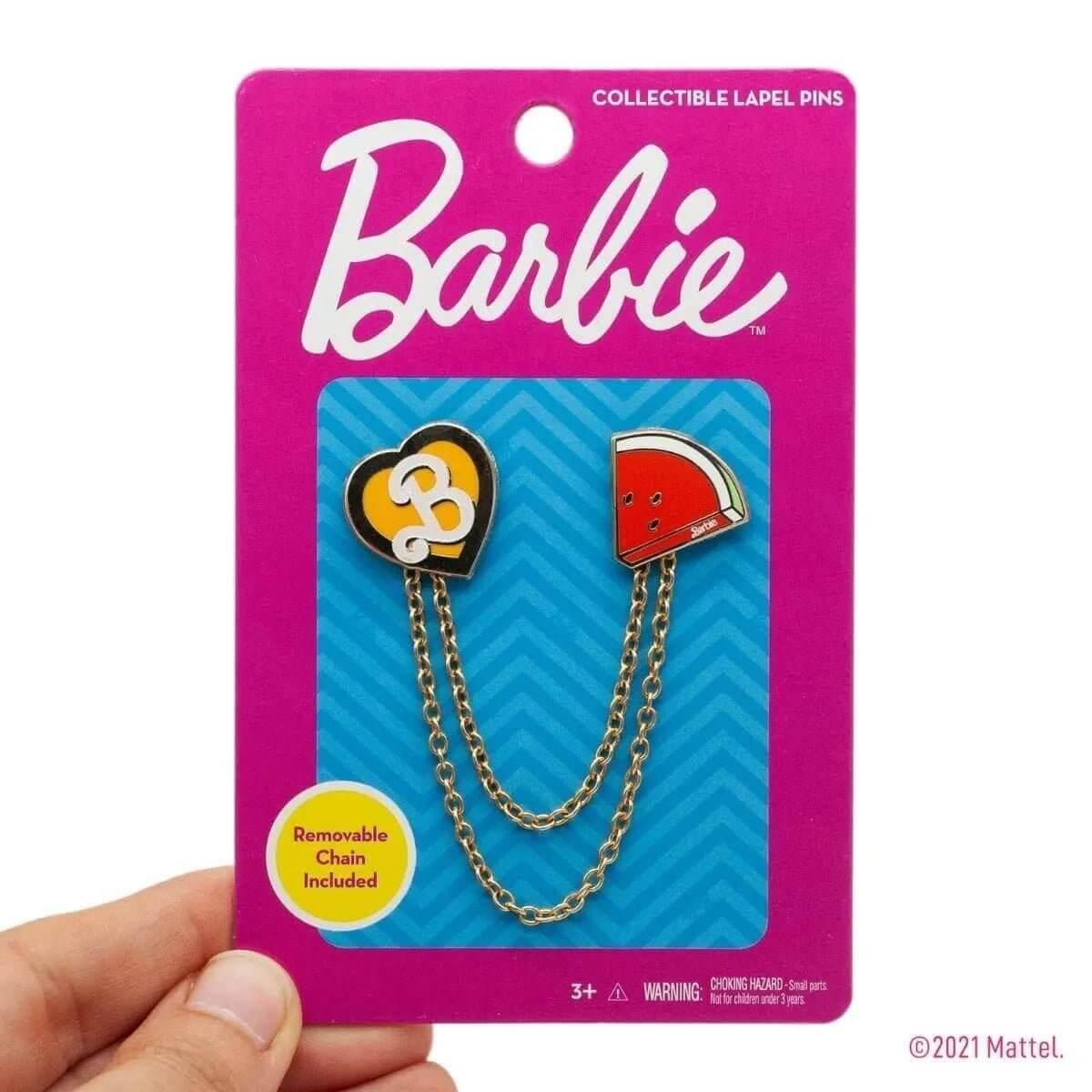 Barbie B Heart and Watermelon Pins with Removable Chains | Little Shop of Pins