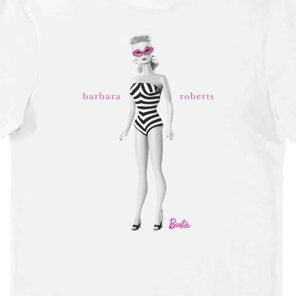 Barbie BARBARA ROBERTS Iconic Zebra Swimsuit Adult Unisex T-Shirt Tee - Simon's Collectibles
