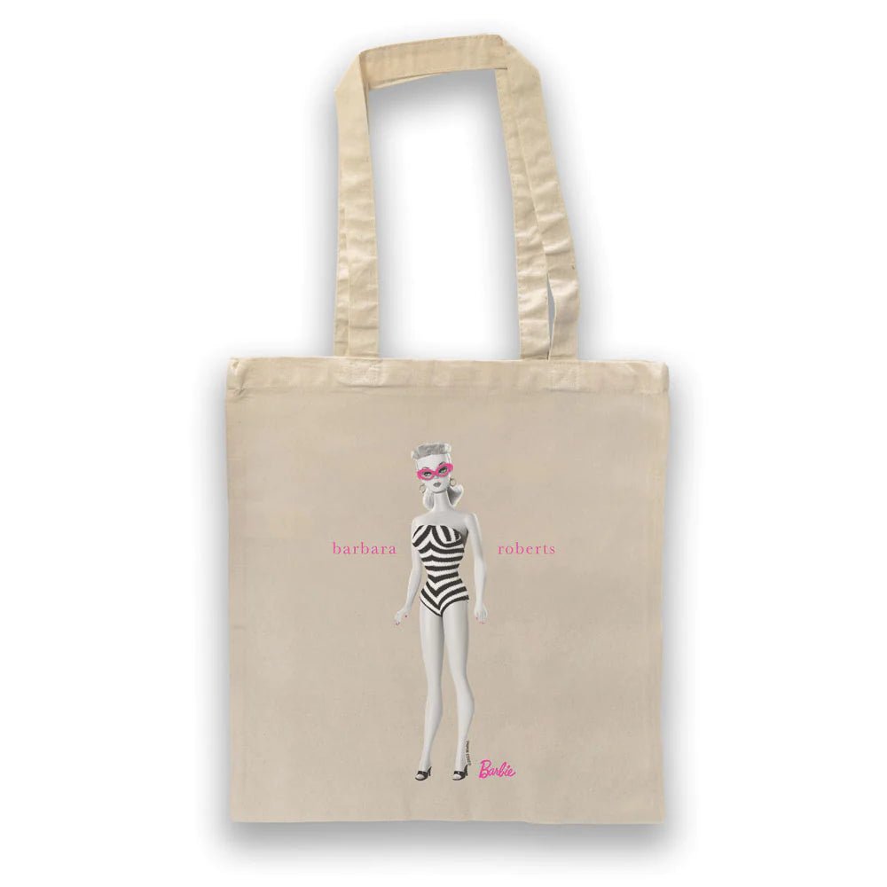 Barbie Barbara Roberts Iconic Zebra Swimsuit Recycled Cotton Tote Bag - Simon's Collectibles