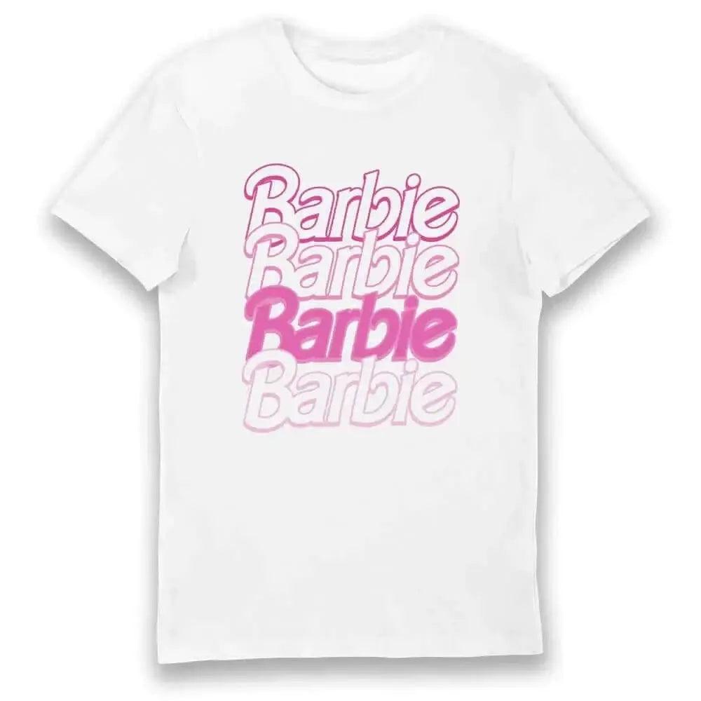 BARBIE BARBIE BARBIE BARBIE Adult Unisex T-Shirt Tee by Barbie in the at T-Shirt section at Simon's Collectibles based in the UK.