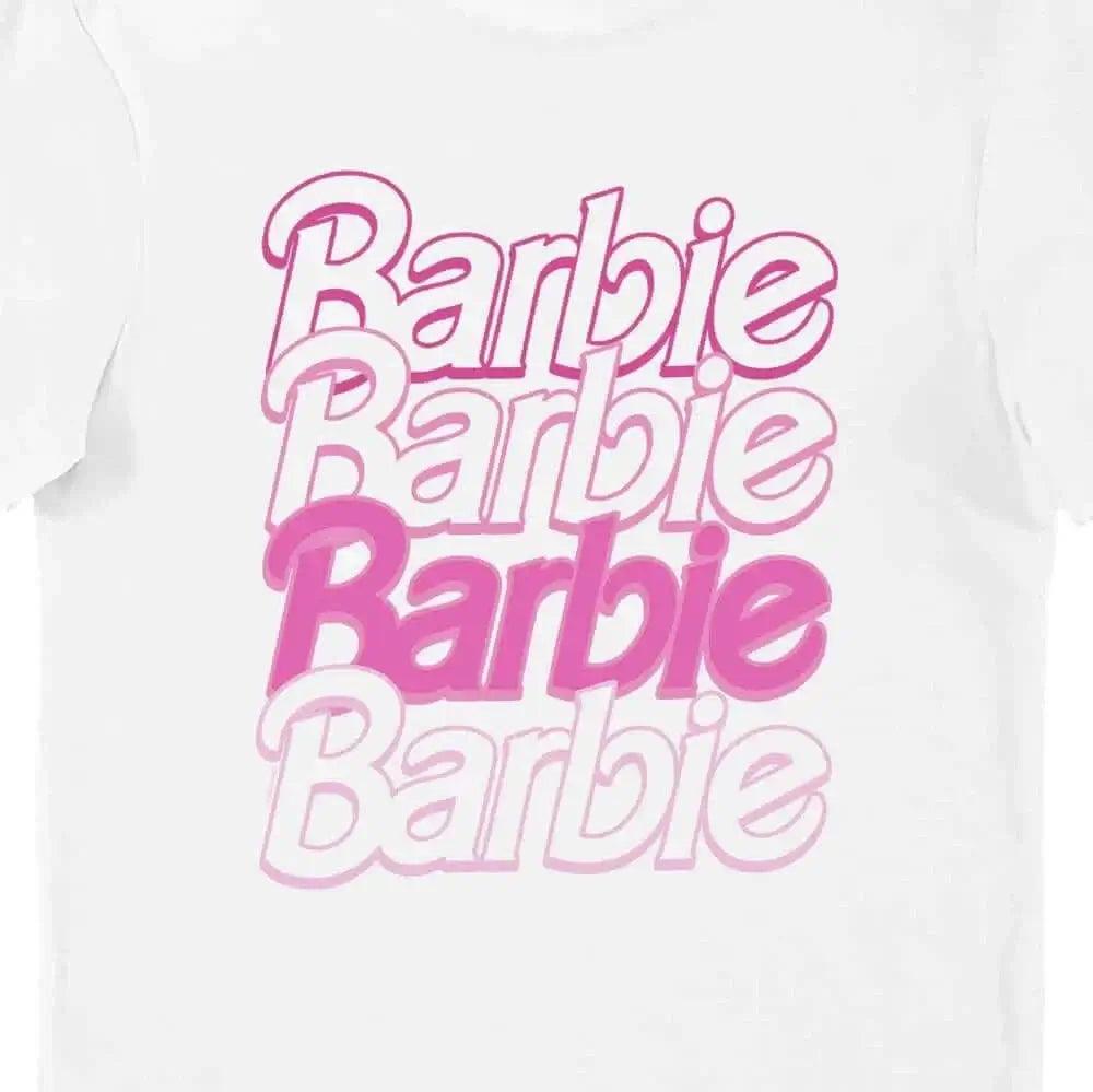 BARBIE BARBIE BARBIE BARBIE Adult Unisex T-Shirt Tee by Barbie in the at T-Shirt section at Simon's Collectibles based in the UK.