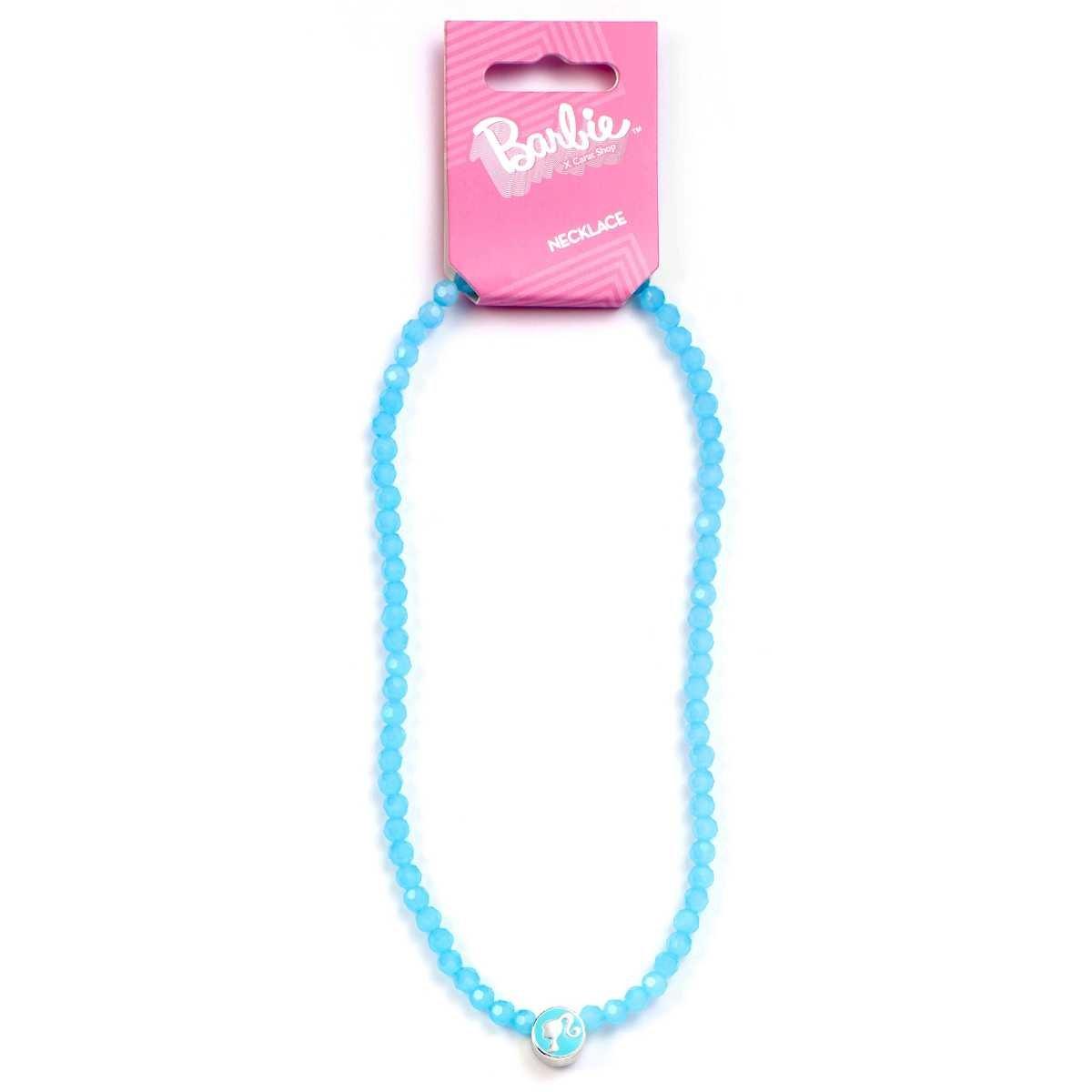 Barbie™️ Blue Bead Necklace with Barbie Silhouette Charm - Barbie x Carat Shop | Barbie x Carat Shop