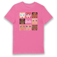 Thumbnail for BARBIE FACES Adult Unisex T-Shirt Tee Pink - Simon's Collectibles