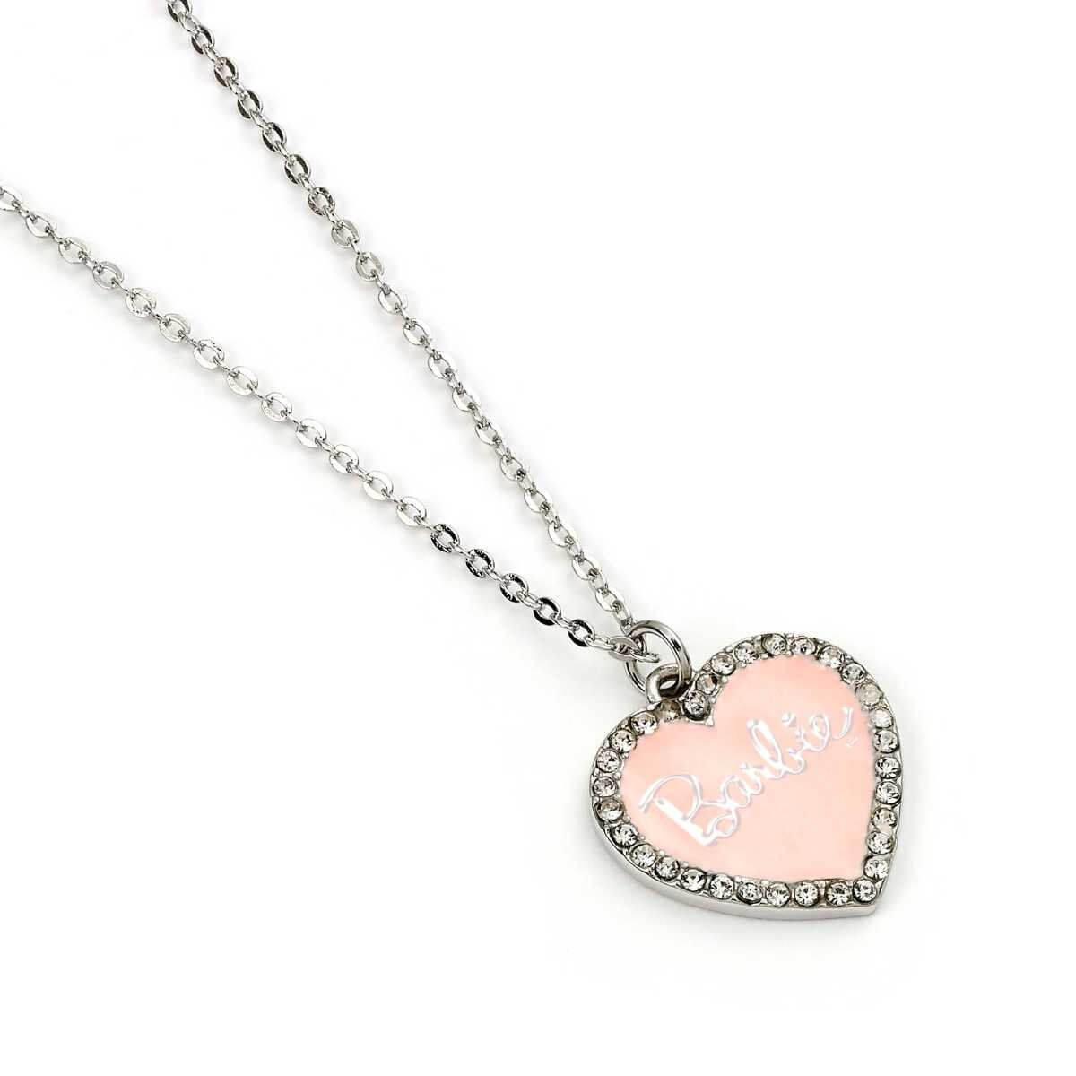 Barbie™️ Pink Enamel Heart Pendant Necklace with Crystals - Barbie x Carat Shop | Barbie x Carat Shop