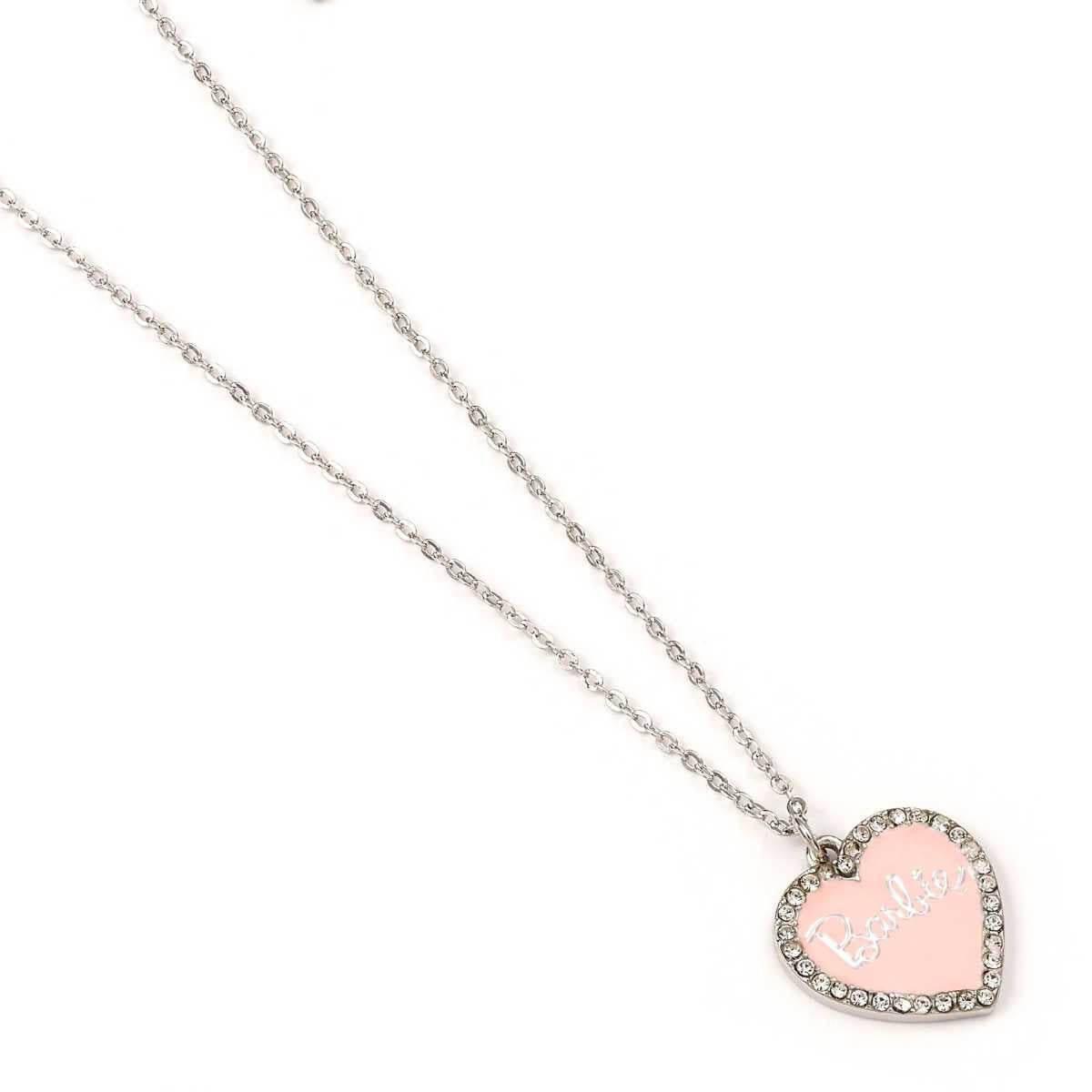 Barbie™️ Pink Enamel Heart Pendant Necklace with Crystals - Barbie x Carat Shop by Barbie x Carat Shop in the at Necklaces section at Simon's Collectibles based in the UK.