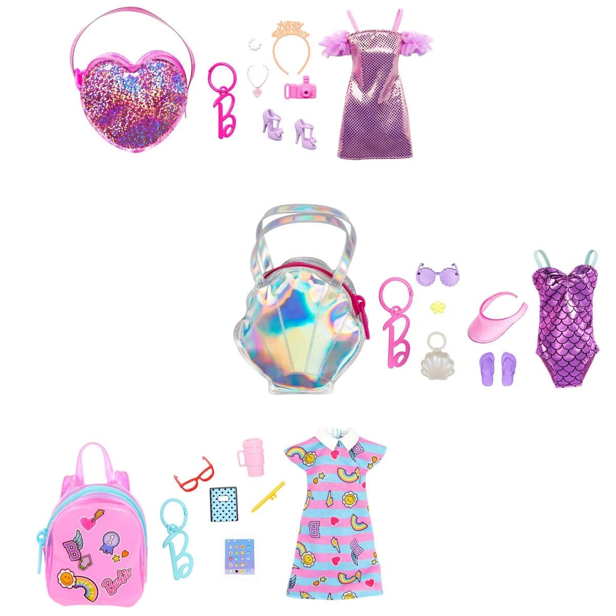 Barbie Premium Fashion Pack: Outfit, Accessories, and a Voluminous Bag - Choose Birthday, Beach or School - Simon's Collectibles