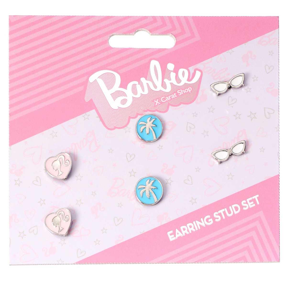 Barbie™️ Set of three Classic Earring Studs - Barbie x Carat Shop by Barbie x Carat Shop in the at Earrings section at Simon's Collectibles based in the UK.