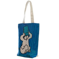 Thumbnail for Blue Simon's Cat Cotton Tote Bag with Zip and Lining - Simon's Collectibles