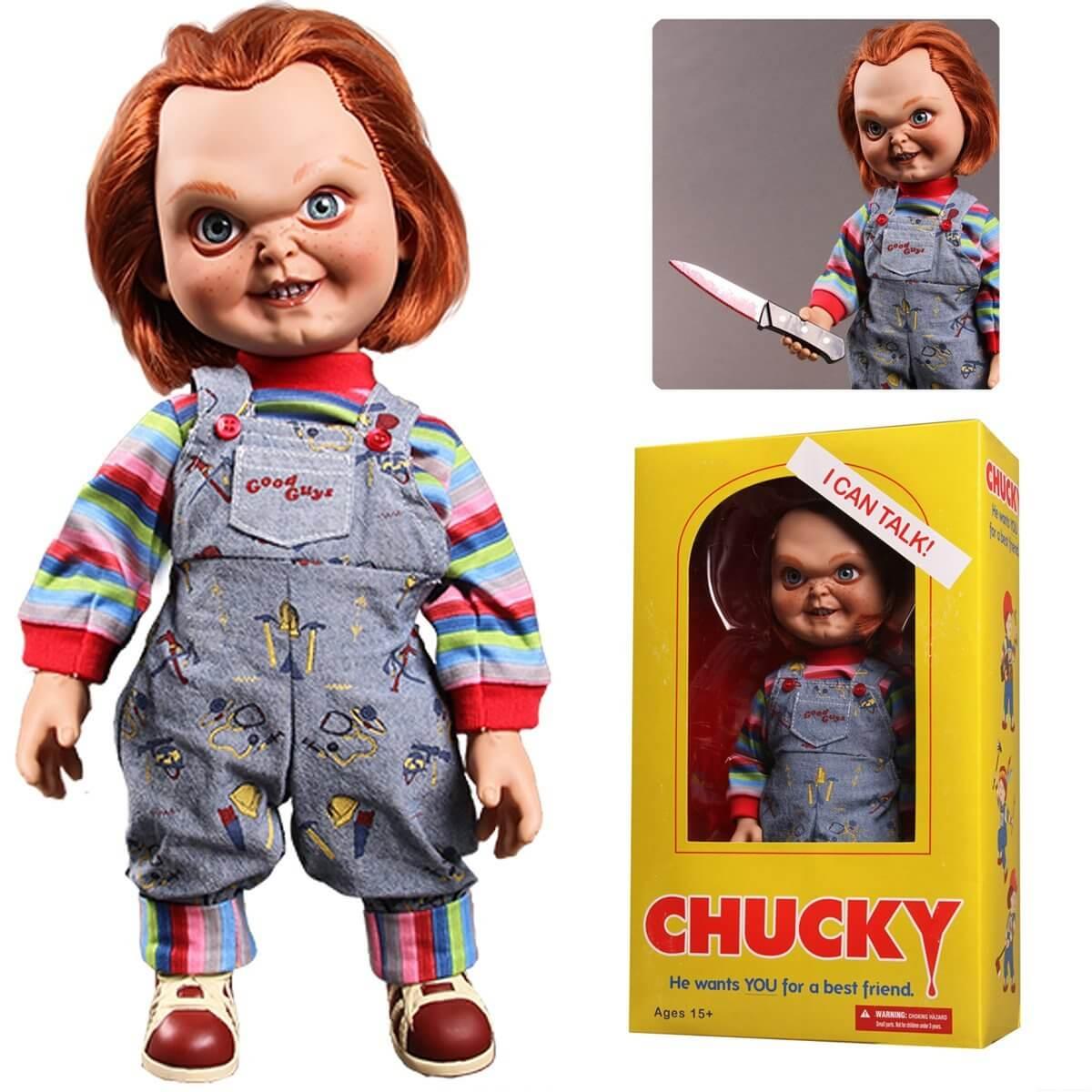 Child's Play Sneering Chucky 15-Inch Talking Doll - Living Dead Dolls by Living Dead Dolls in the at Collector Dolls section at Simon's Collectibles based in the UK.