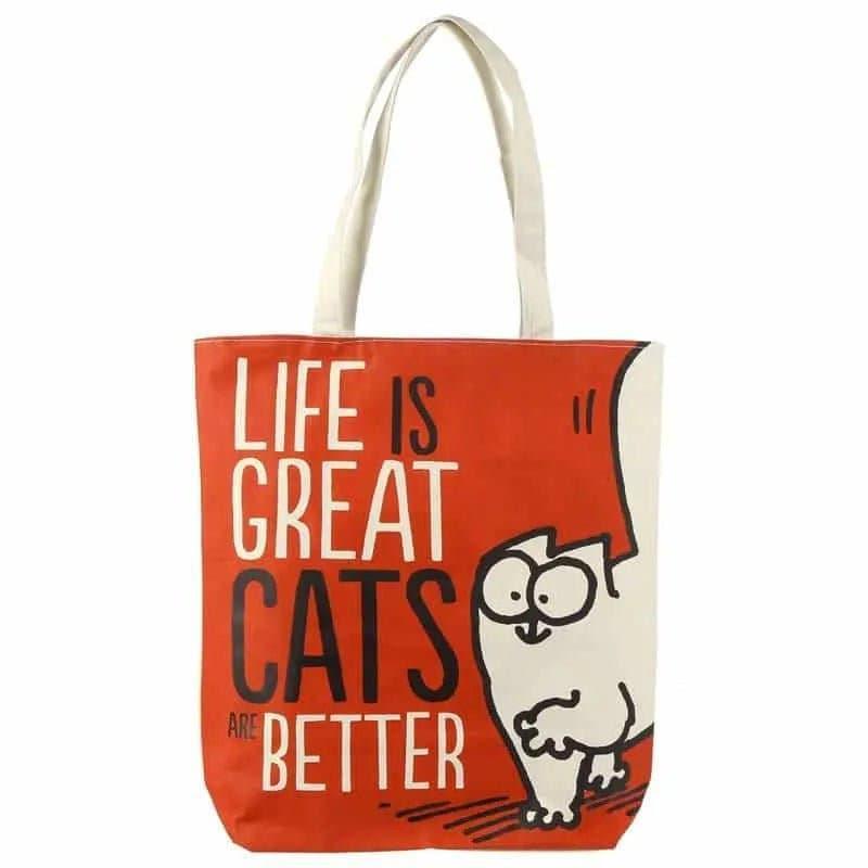 'Life is Great Cat's are Better' Simon's Cat Cotton Tote Bag | Simon's Cat