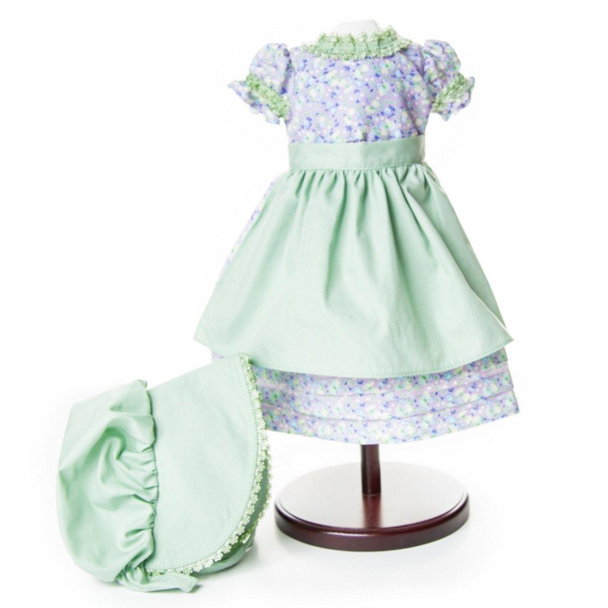 Little House On The Prairie 3 Piece Purple Summer Prairie Dress, Clothes for 18" Dolls by The Queen's Treasures at Simon's Collectibles | Little House On The Prairie 3 Piece Purple Summer Prairie Dress, Clothes for 18 Inch Dolls: Officially-licensed Littl