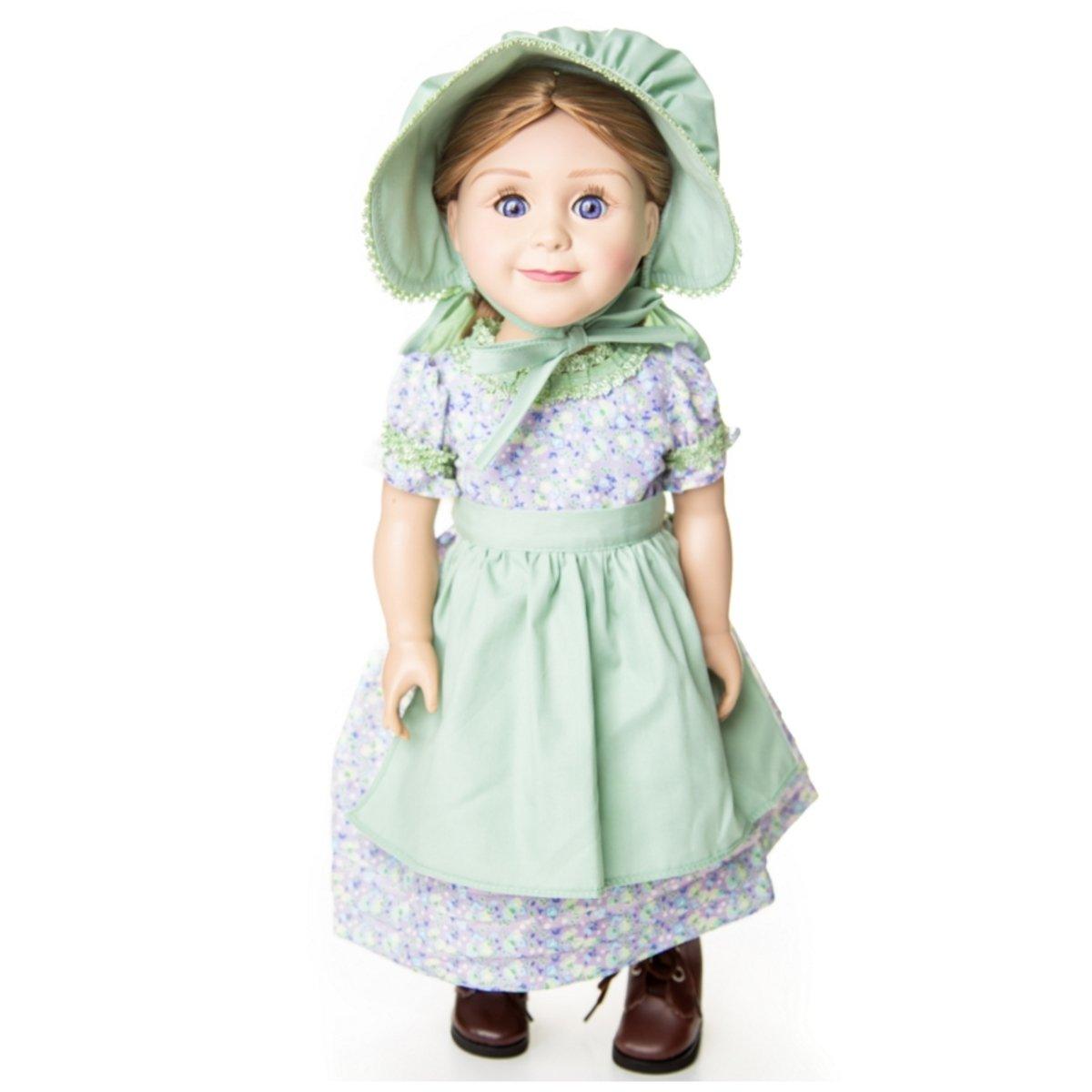 Little House On The Prairie 3 Piece Purple Summer Prairie Dress, Clothes for 18" Dolls | The Queen's Treasures