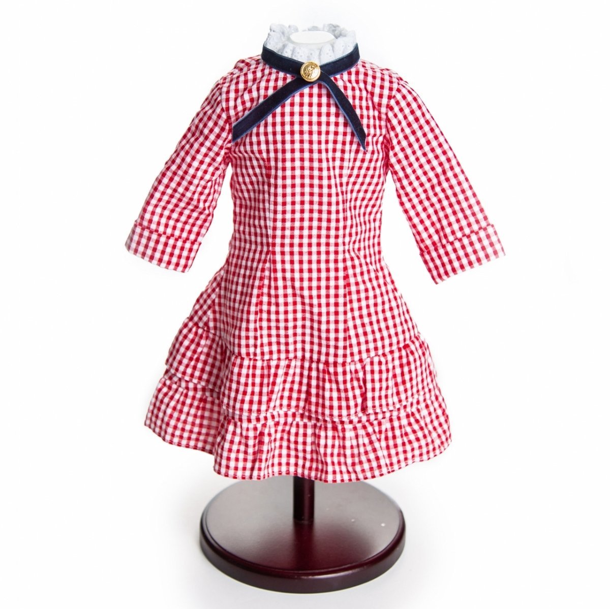 Little House On The Prairie Red Check Dress, Clothes for 18 Inch Dolls - Simon's Collectibles