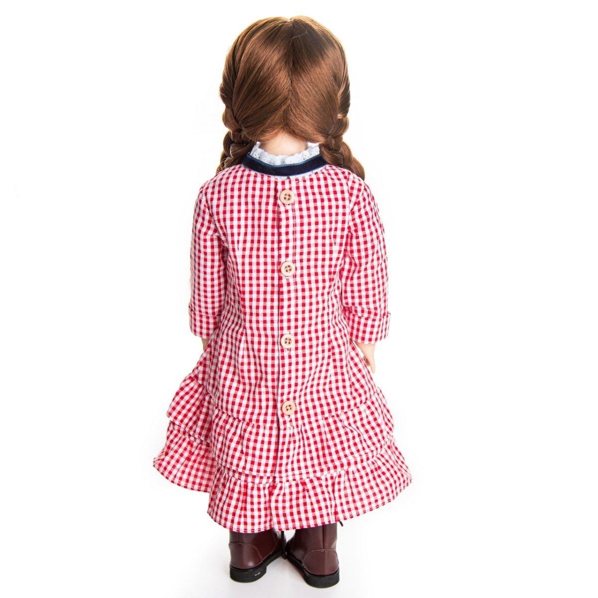 Little House On The Prairie Red Check Dress, Clothes for 18 Inch Dolls by The Queen's Treasures in the at Play Dolls section at Simon's Collectibles based in the UK.