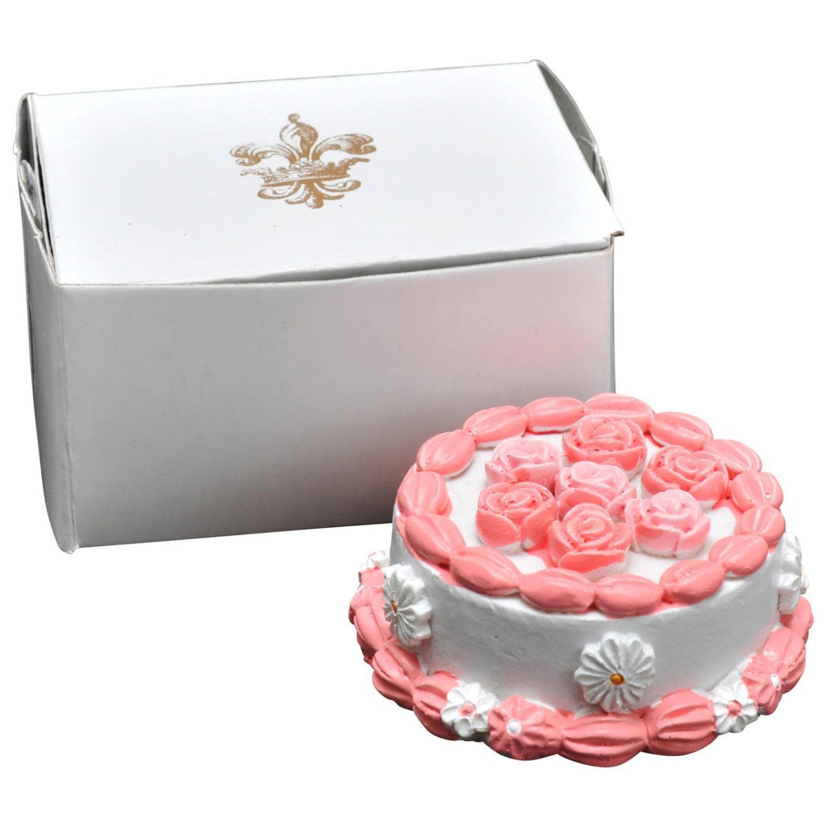 Pink & White Party Cake with Bakery Box, Accessories for 18 Inch Dolls - Simon's Collectibles