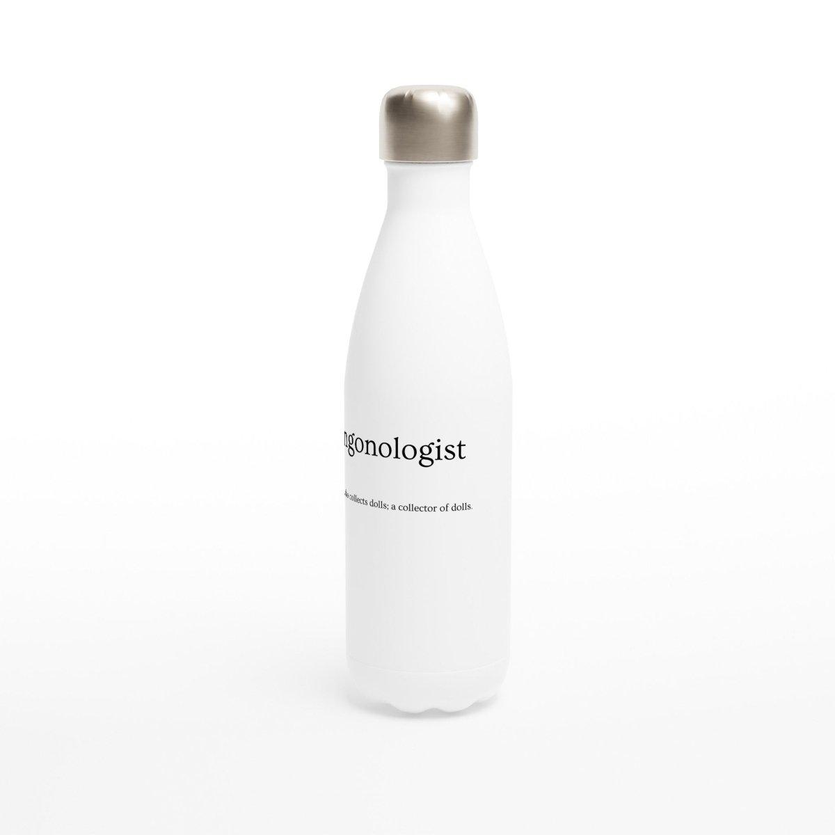 'Plangonologist' Definition White 17oz Stainless Steel Water Bottle - Doll Collector | Simon's Collectibles