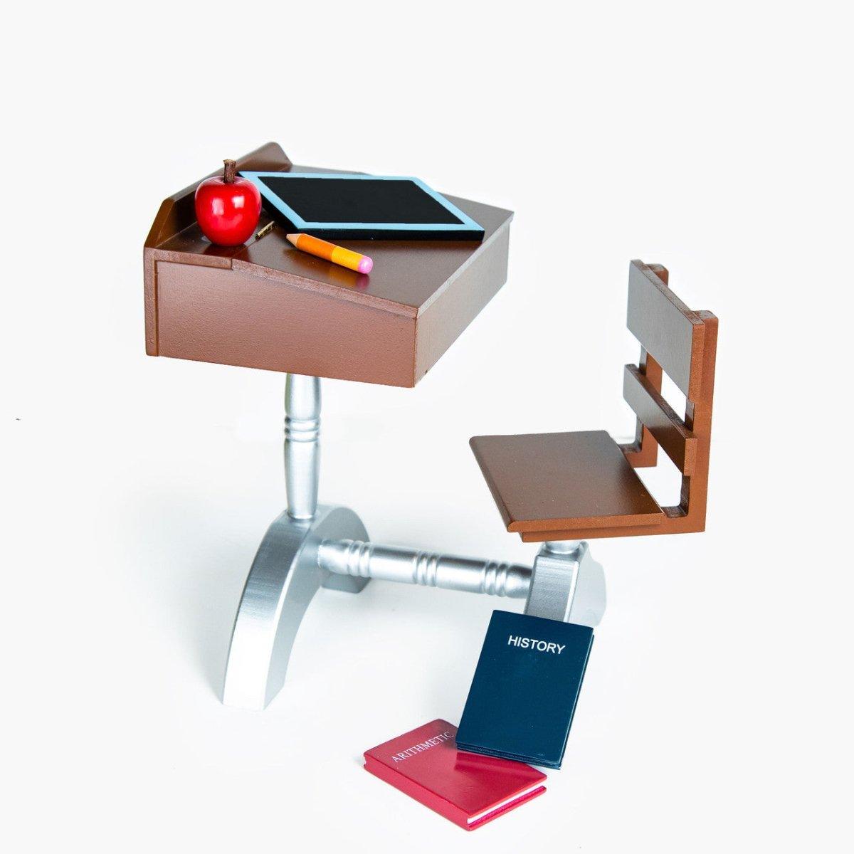 Queen's Treasures 1940's Wood School Desk and Accessories for 18 Inch Dolls | The Queen's Treasures