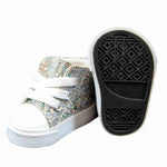 Queen's Treasures Sparkly Silver Sneakers and Shoe Box for 18" Dolls | The Queen's Treasures