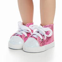 Thumbnail for Set of 2 Pair of Sparkly Sneaker Shoes for 18