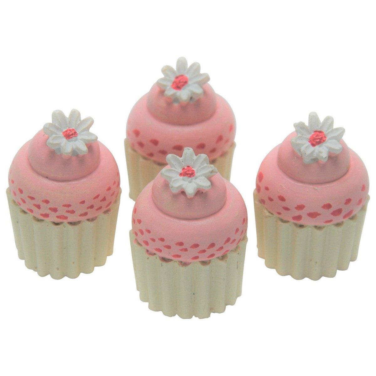 Set of 4 Mini Daisy Cupcakes, Accessory for 18 Inch Dolls | The Queen's Treasures