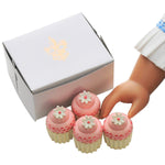 Set of 4 Mini Daisy Cupcakes, Accessory for 18 Inch Dolls by The Queen's Treasures in the at Play Dolls section at Simon's Collectibles based in the UK.